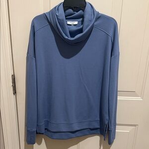 Cable & Gauge Blue Cowl Neck Sweatshirt